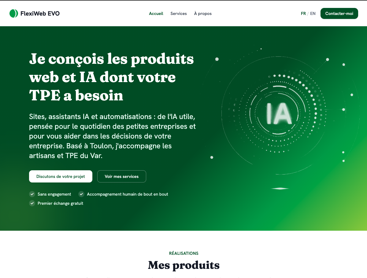 Aperçu du site FlexiWeb EVO